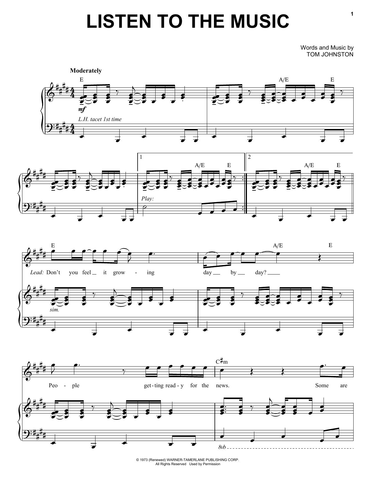 Produktgalerie: Seite 1 von 1 Listen To The Music, The Doobie Brothers, Gesang, Klavier