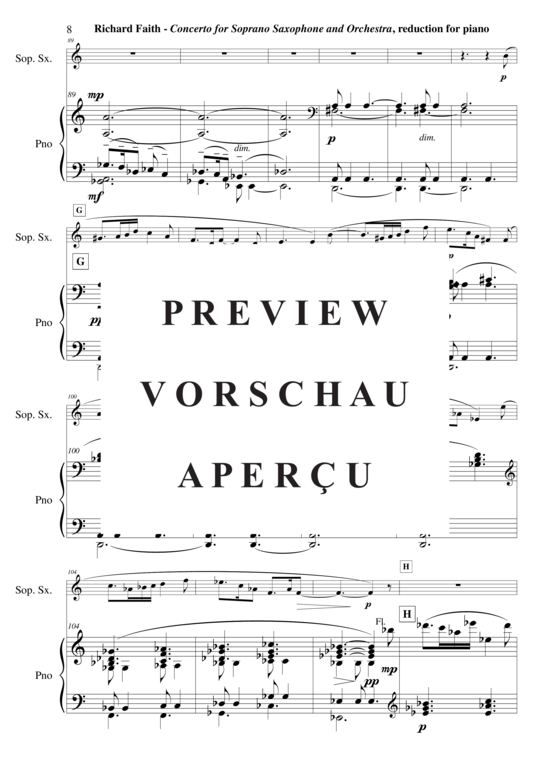 Product gallery: Page 9 of 21 Concerto für Sopran-Saxophon und Kammerorchester , , (soprano saxophone + piano)