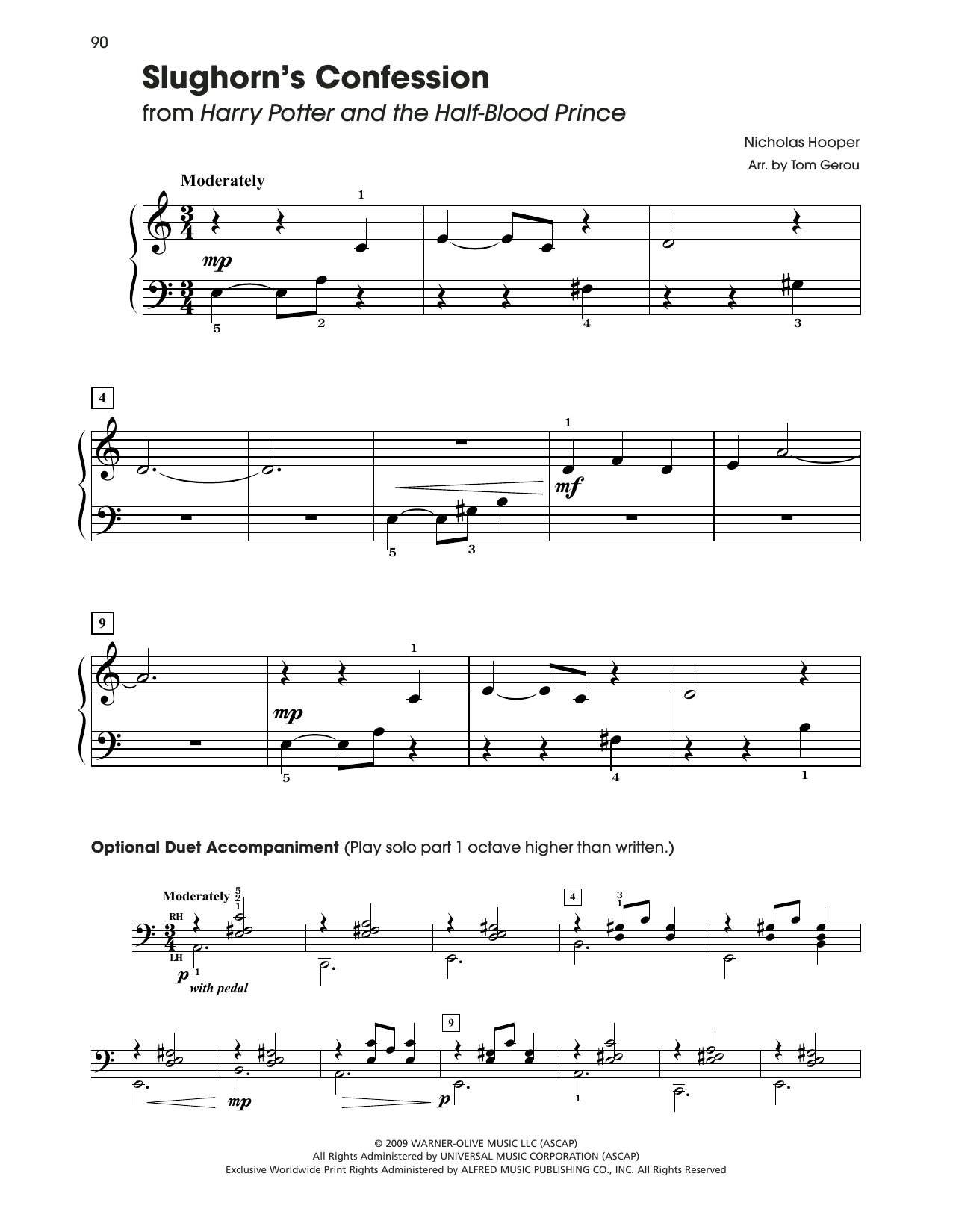 Product picture to: Slughorn's Confession (from Harry Potter) (arr. Tom Gerou)