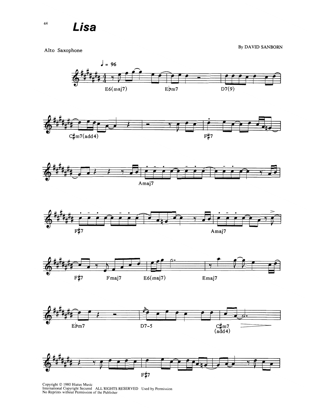 Product gallery: Page 1 of 1 Lisa, David Sanborn