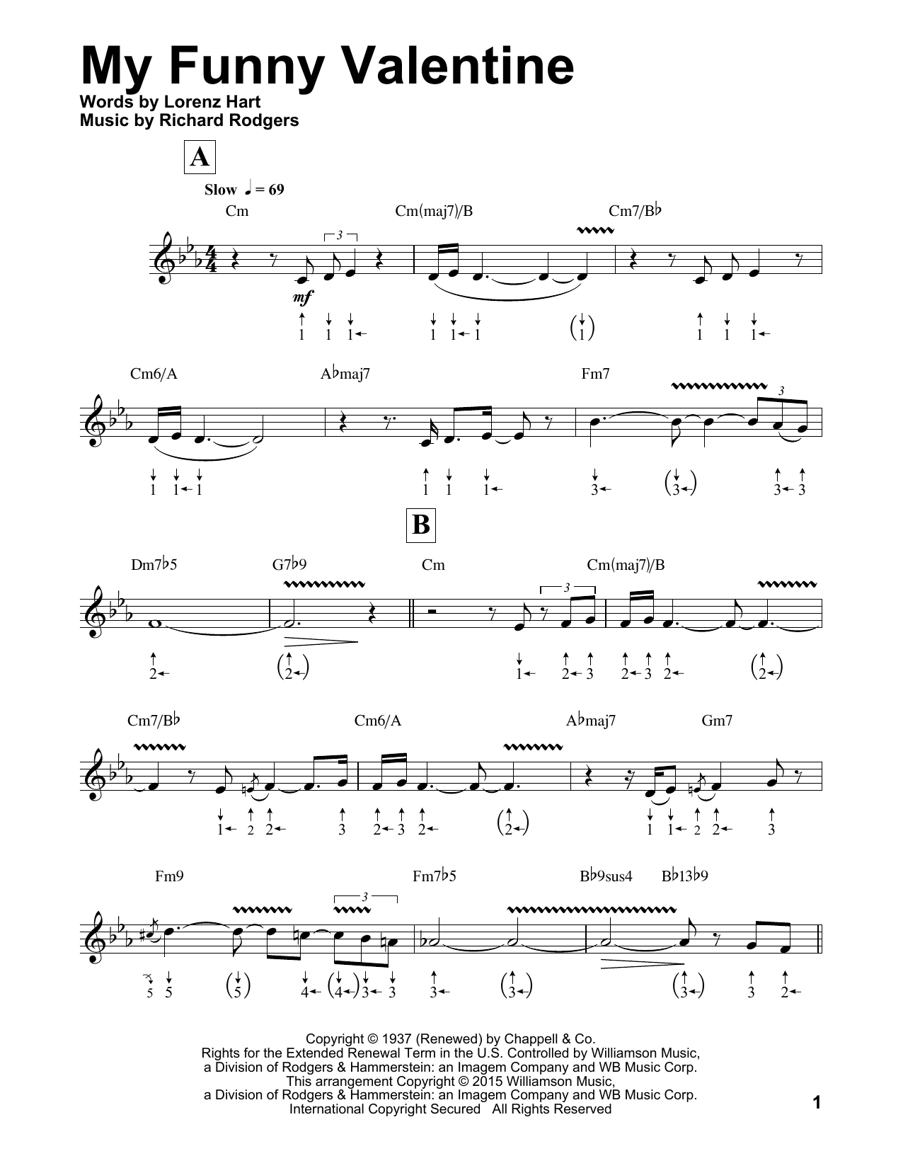 Product gallery: Page 1 of 1 My Funny Valentine (arr. Will Galison), Rodgers & Hart