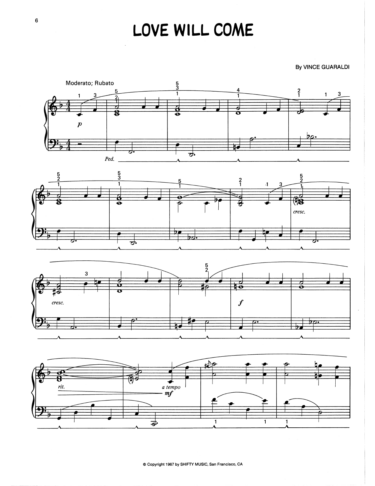 Produktgalerie: Seite 1 von 1 Love Will Come (arr. Lee Evans), Vince Guaraldi, Klavier