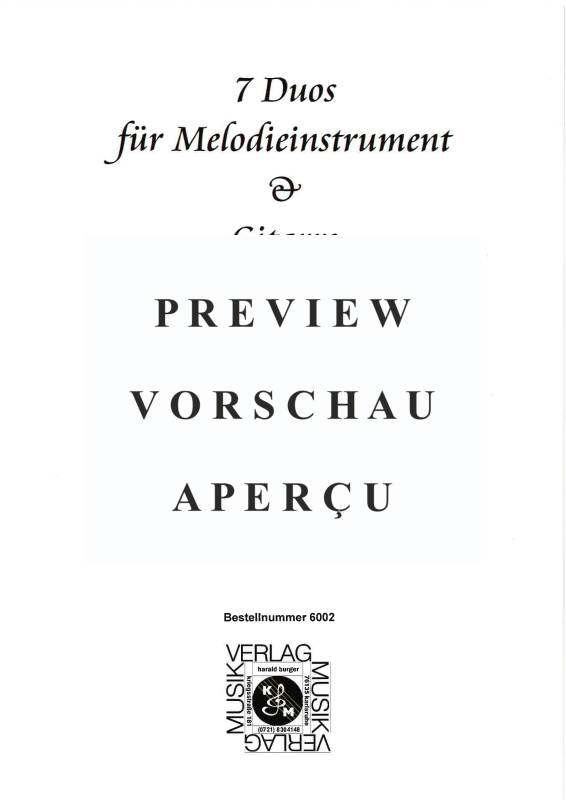 Produktgalerie: Seite 4 von 11 7 Duos für Melodieinstrument und Gitarre, , Querflöte oder Melodieinstrument in C und Gitarre