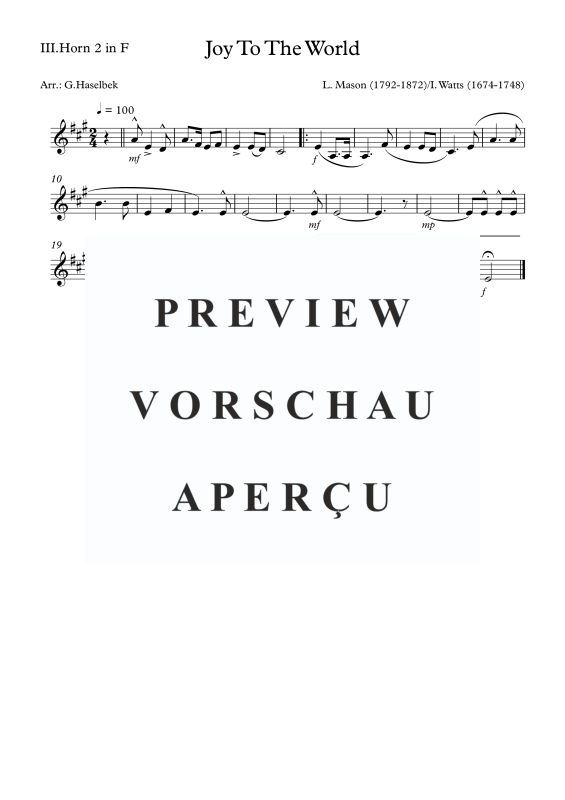 Produktgalerie: Seite 8 von 9 Joy To The World, , (Blechbläserquartett)