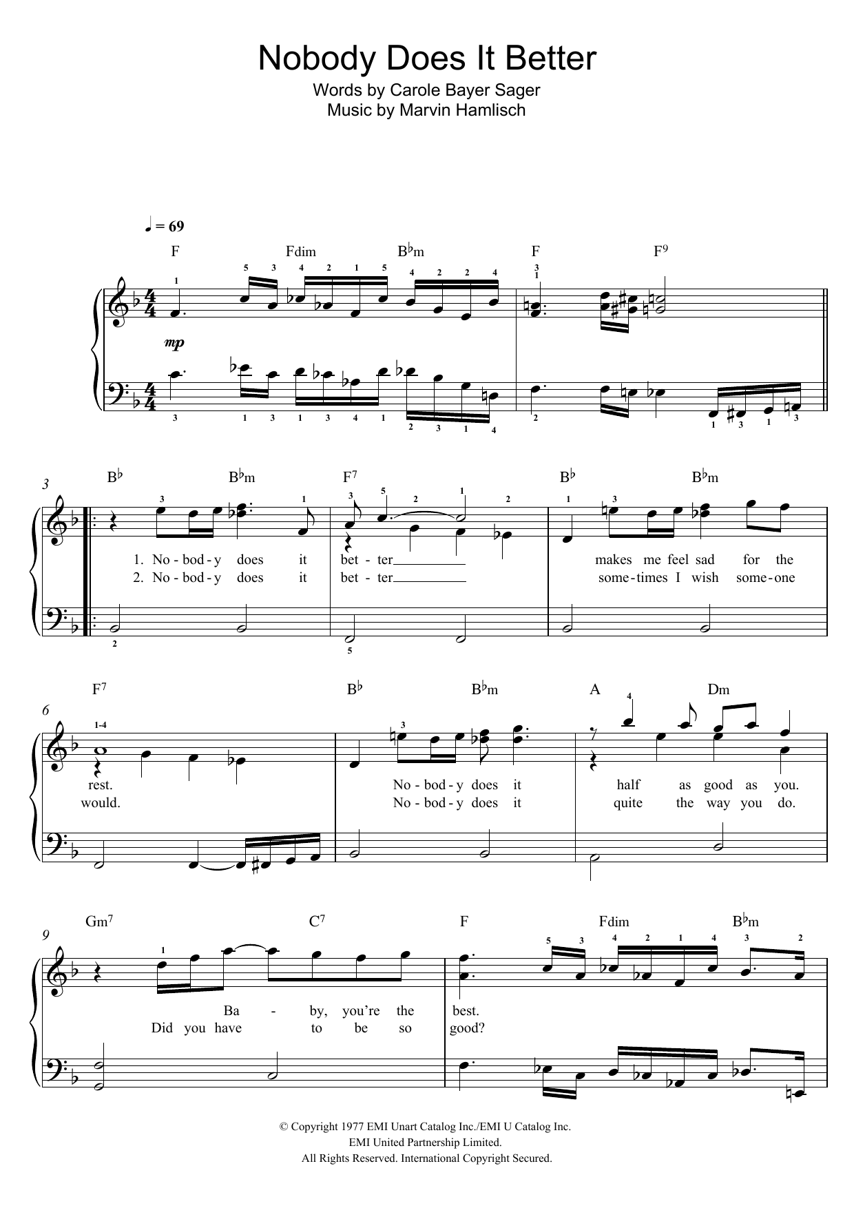 Produktbild zu:  Nobody Does It Better - Carly Simon