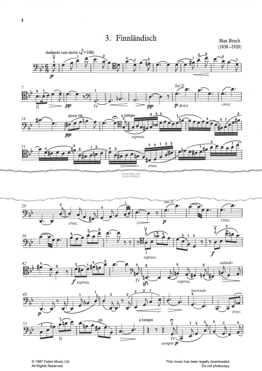 Produktgalerie: Seite 1 von 1 Finnländisch, Op.70, No.2, Max Bruch, Klavier, Violoncello