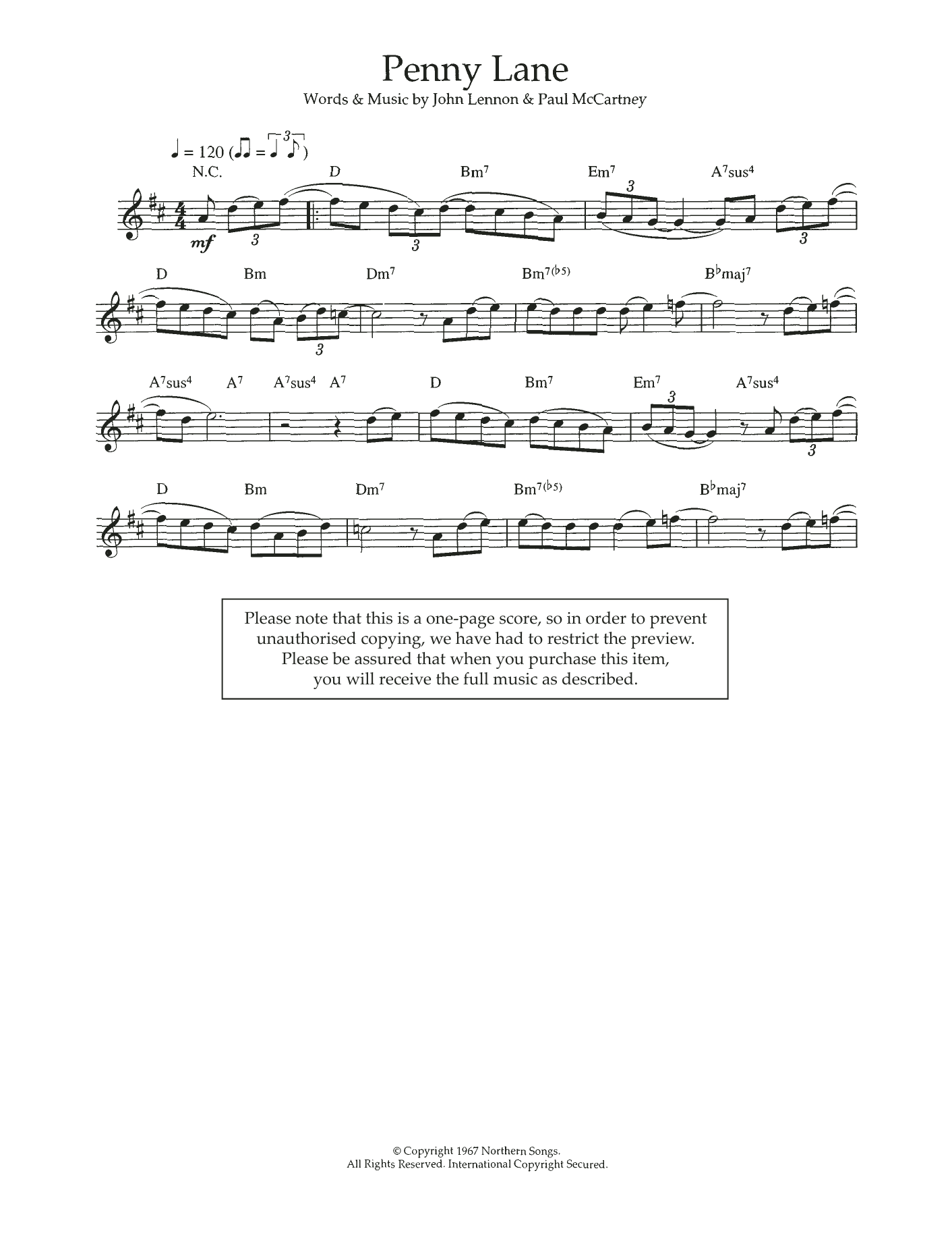 Product gallery: Page 1 of 1 Penny Lane, The Beatles