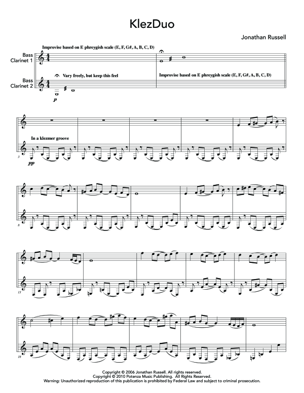 Product gallery: Page 1 of 11 KlezDuo, , (Duo 2x bass clarinet)