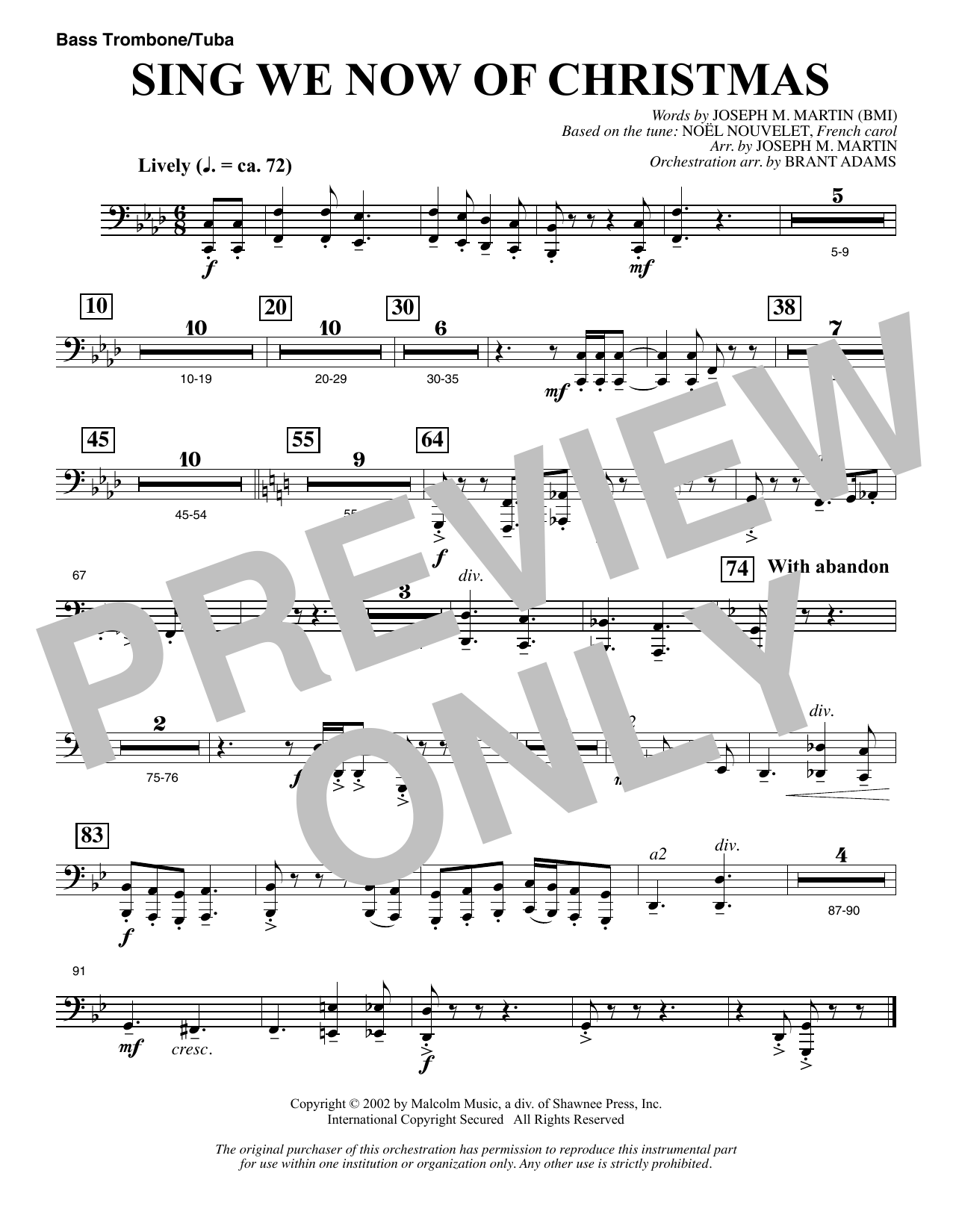 Produktbild zu: Sing We Now Of Christmas (from Morning Star) - Bass Trombone/Tuba