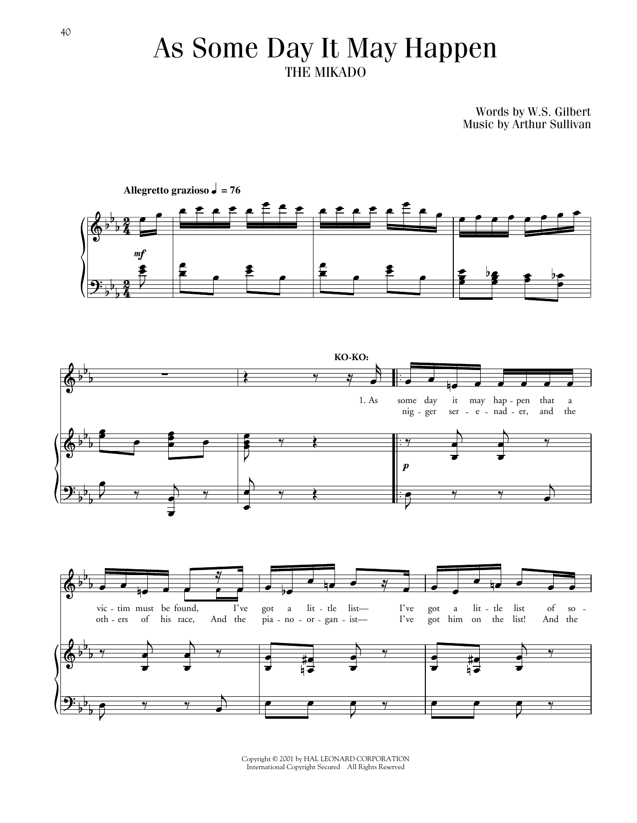 Produktbild zu: As Some Day It May Happen (from The Mikado)