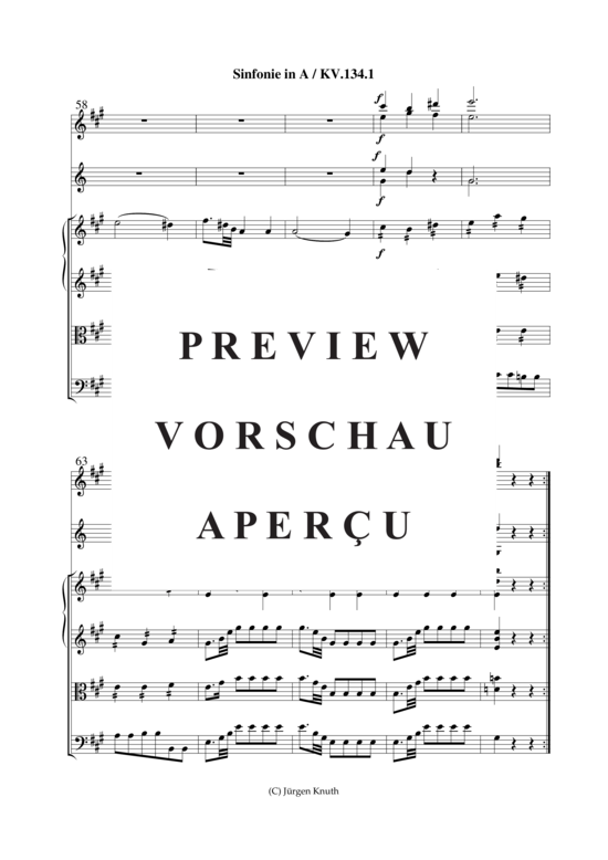 gallery: Sinfonie in A-Dur  KV.134 / Satz.1 , , (Streichquartett + Bläser)