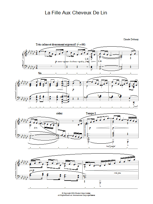 Product gallery: Page 1 of 1 La Fille Aux Cheveux De Lin, Claude Debussy