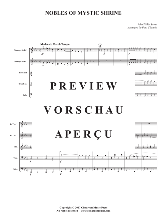 Produktgalerie: Seite 3 von 17 Nobles of th Mystic Shrine , , (Blechbläserquintett)