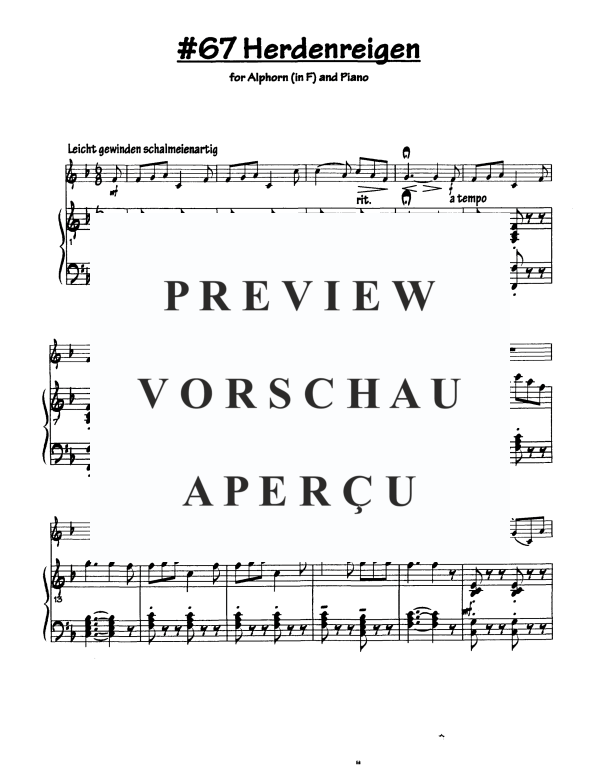 Produktgalerie: Seite 2 von 4 Herdenreigen, , Alphorn in F und Klavier