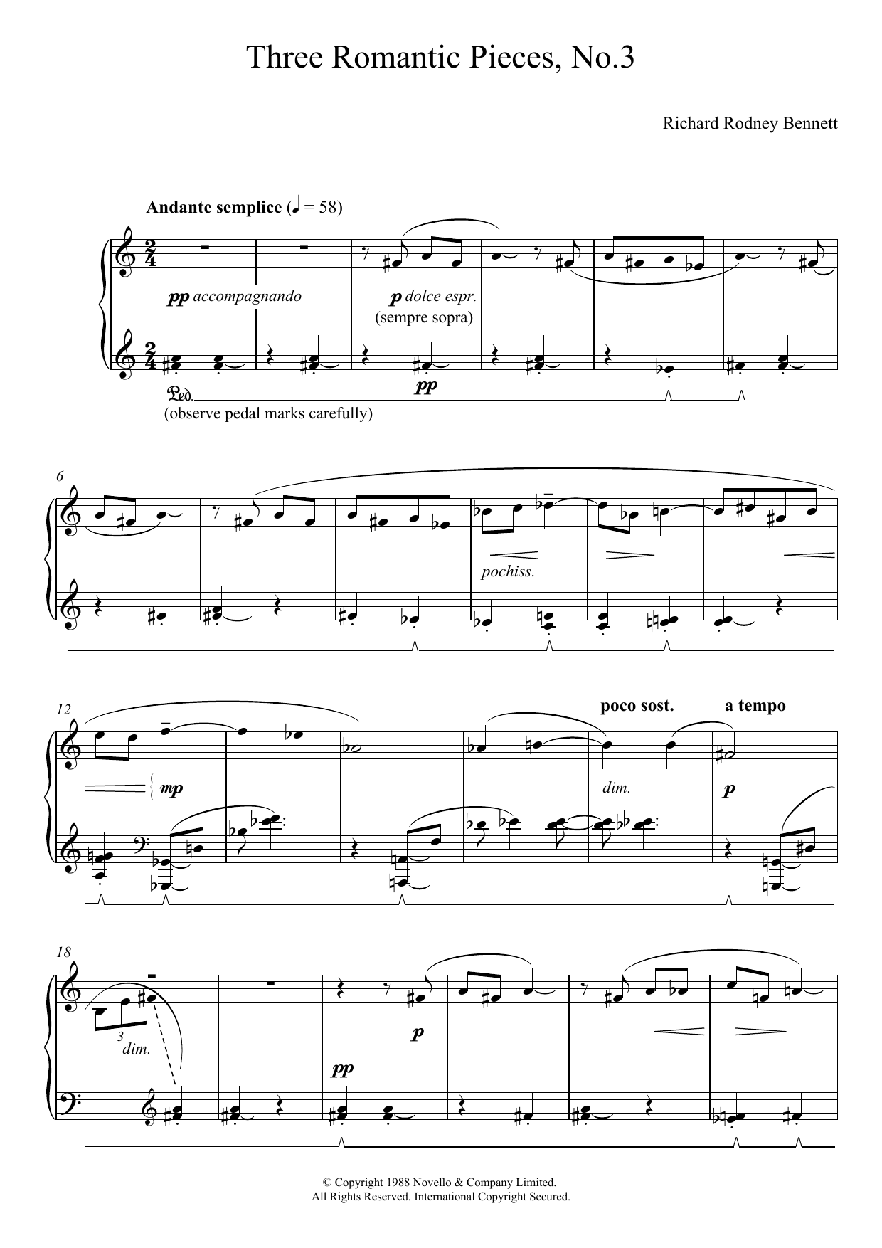 Produktbild zu: Three Romantic Pieces, No.3