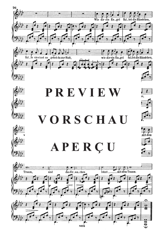 Product gallery: Page 6 of 6 Wiegenlied D.867 Wie sich der Äuglein, , Medium Voice and Piano