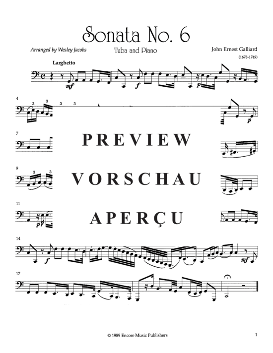 Produktgalerie: Seite 11 von 14 Sonata No. 6 , , (Tuba + Klavier)