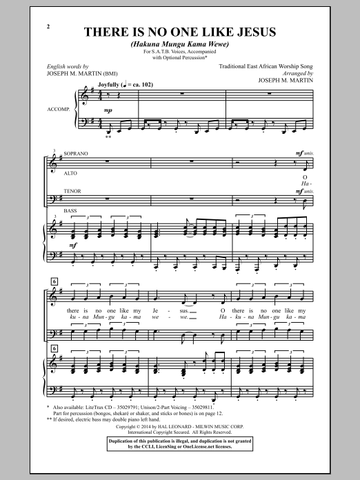 Produktbild zu: There's No One Like Jesus (Hakuna Mungu Kama Wewe)