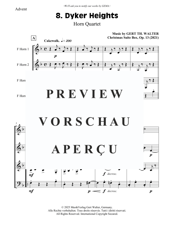 Produktgalerie: Seite 2 von 8 Dyker Heights, , (Horn Quartett)