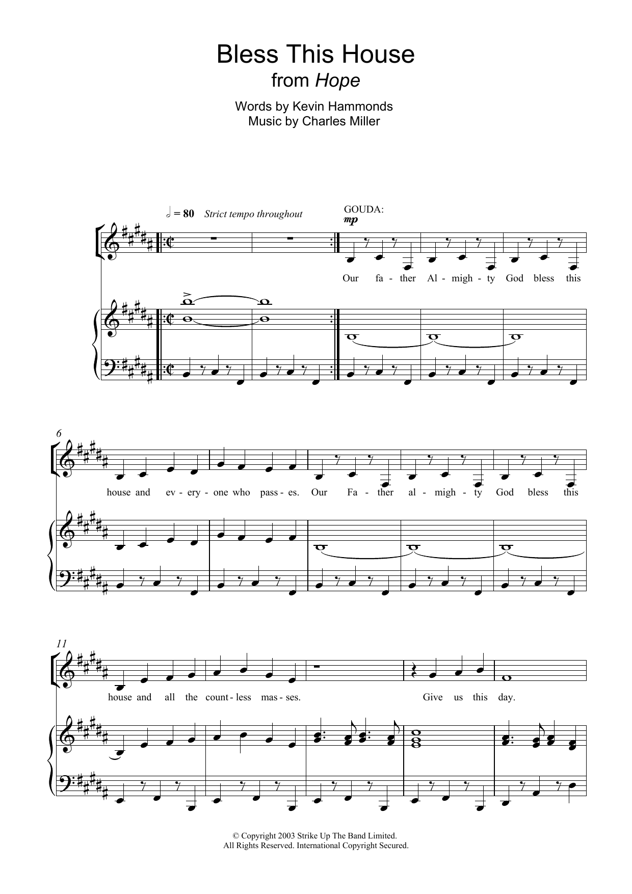 Produktbild zu: Bless This House (From 'Hope')