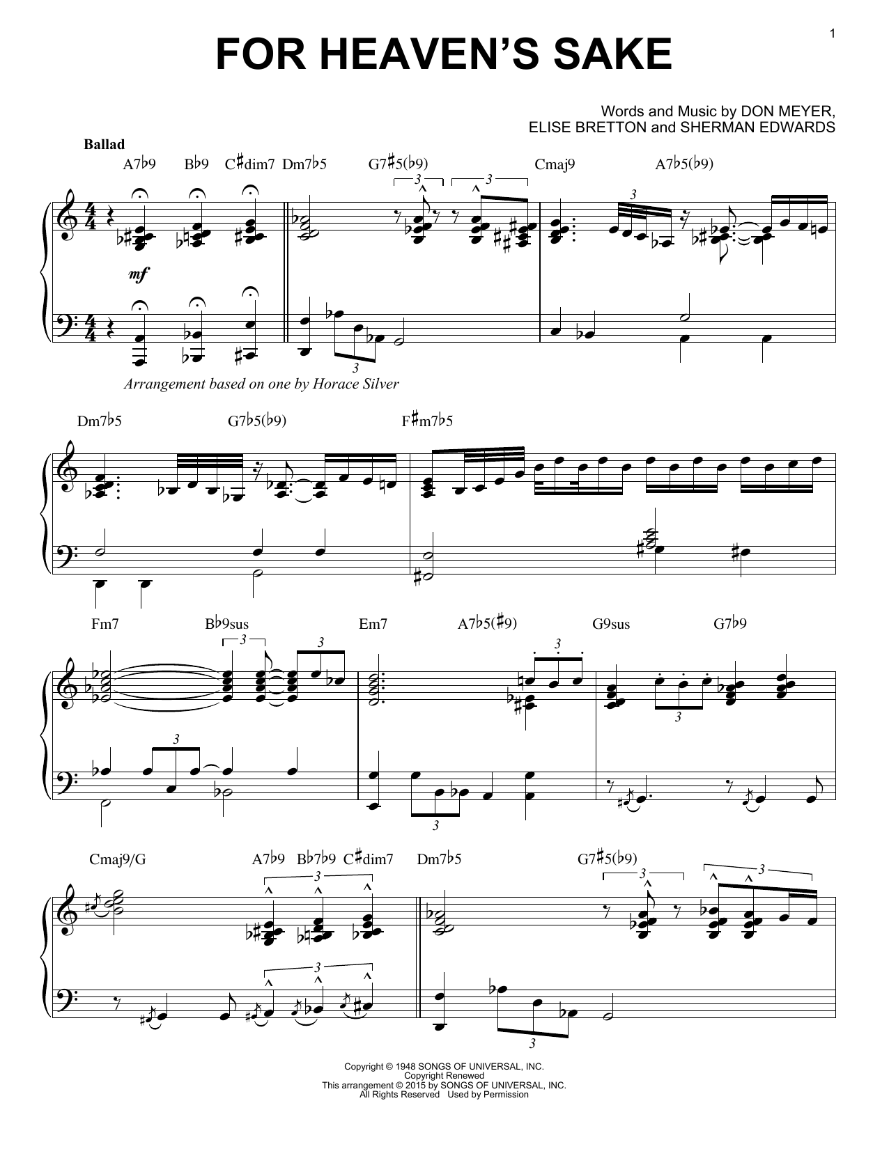 Product picture to: For Heaven's Sake (arr. Brent Edstrom)