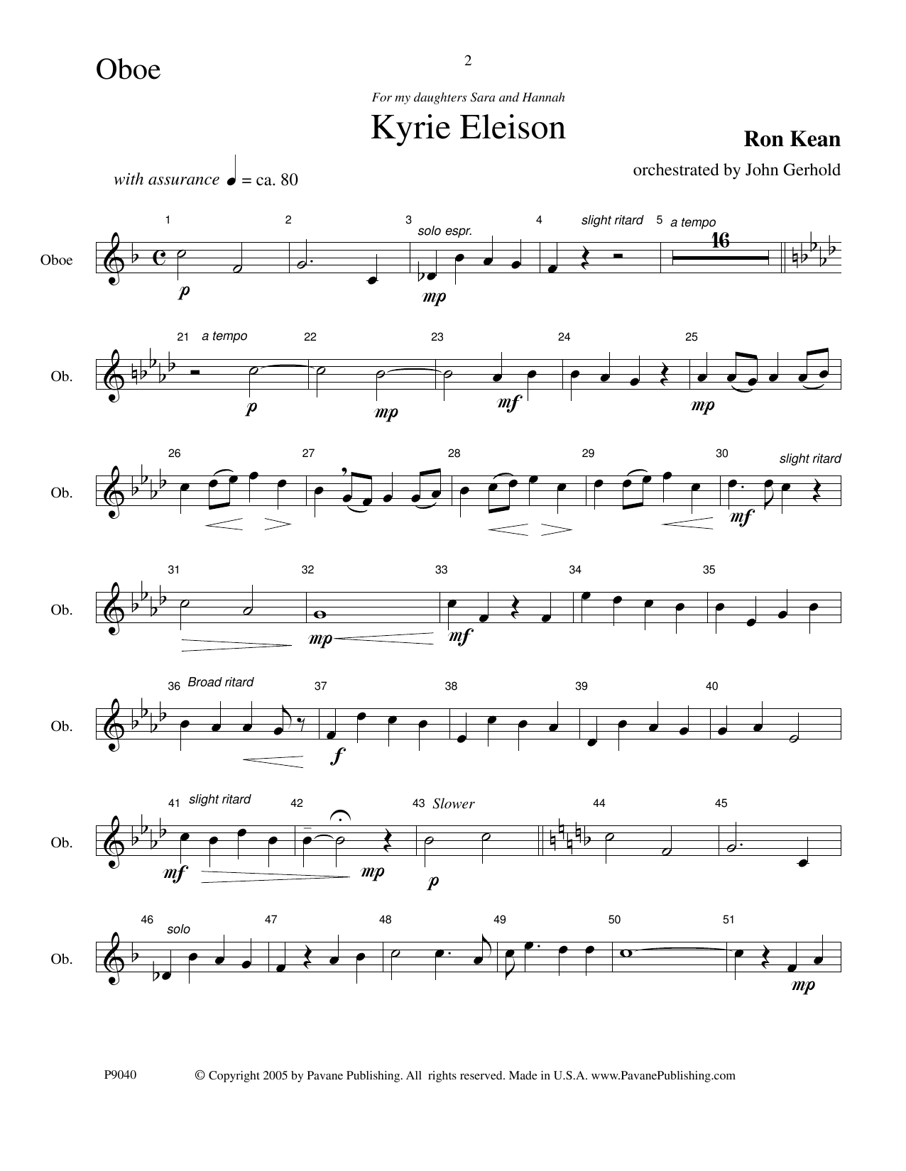 Product picture to: American Mass (Chamber Orchestra) (arr. John Gerhold) - Oboe