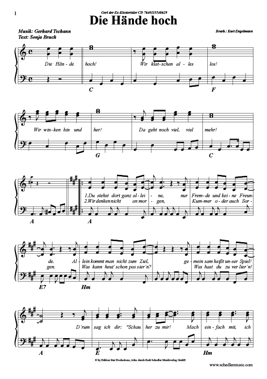 Produktgalerie: Seite 1 von 4 Die Hände hoch , Geri der Ex-Klostertaler, Klavier und Gesang