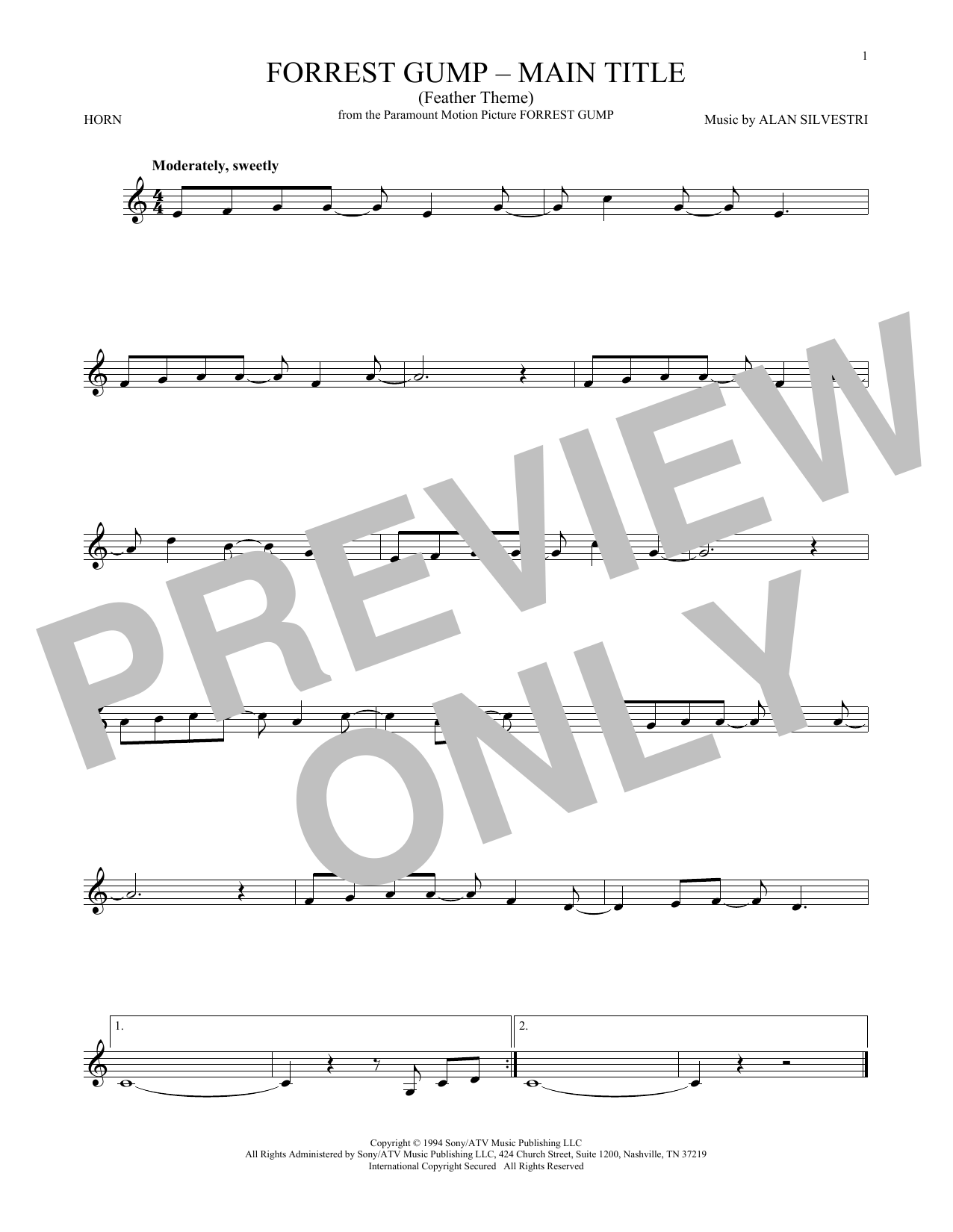 Produktbild zu:  Forrest Gump - Main Title (Feather Theme) - Alan Silvestri