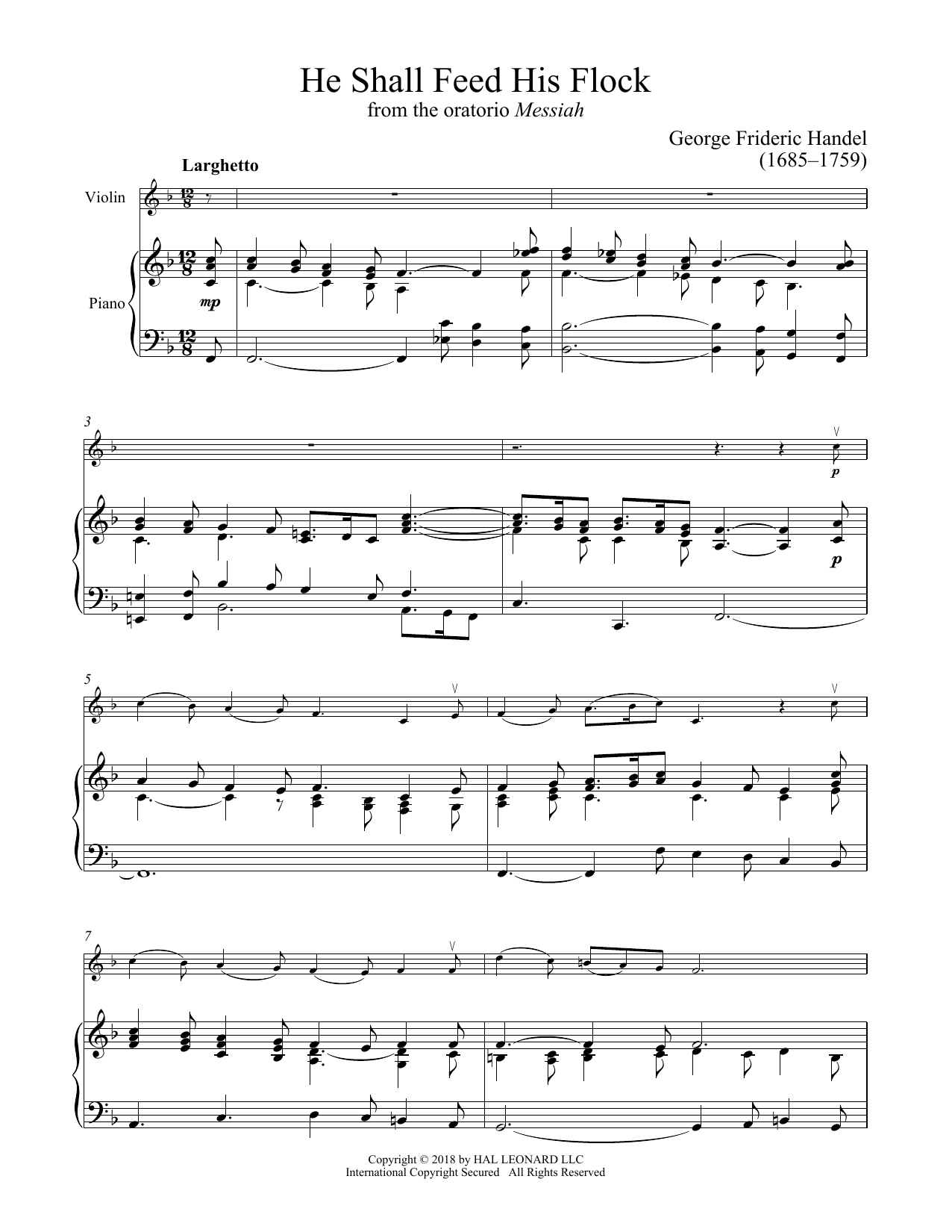 Product gallery: Page 1 of 1 He Shall Feed His Flock, George Frideric Handel