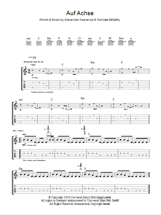 Product gallery: Page 1 of 1 Auf Achse, Franz Ferdinand