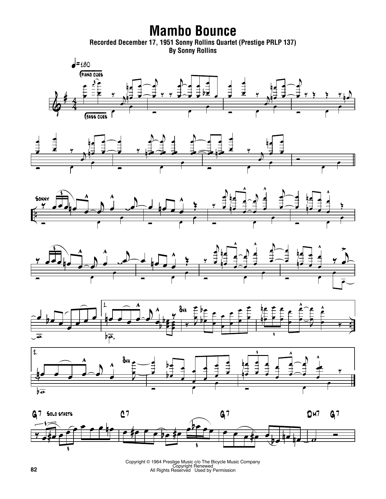 Product gallery: Page 1 of 1 Mambo Bounce, Sonny Rollins