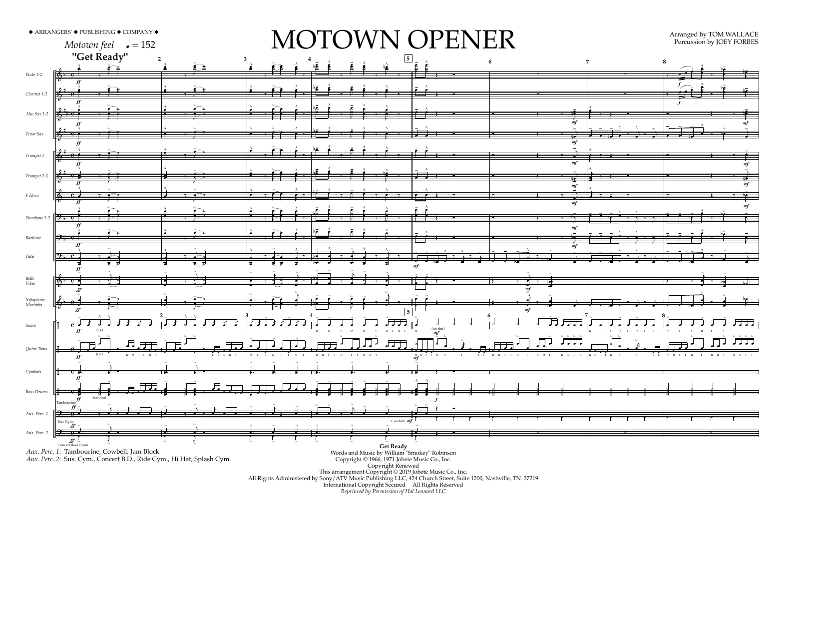 Product picture to: Motown Theme Show Opener (arr. Tom Wallace) - Full Score