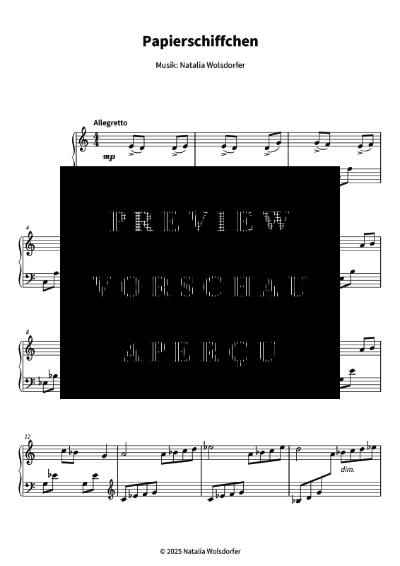 Produktgalerie: Seite 5 von 6 Papierschiffchen, , Klavier Solo