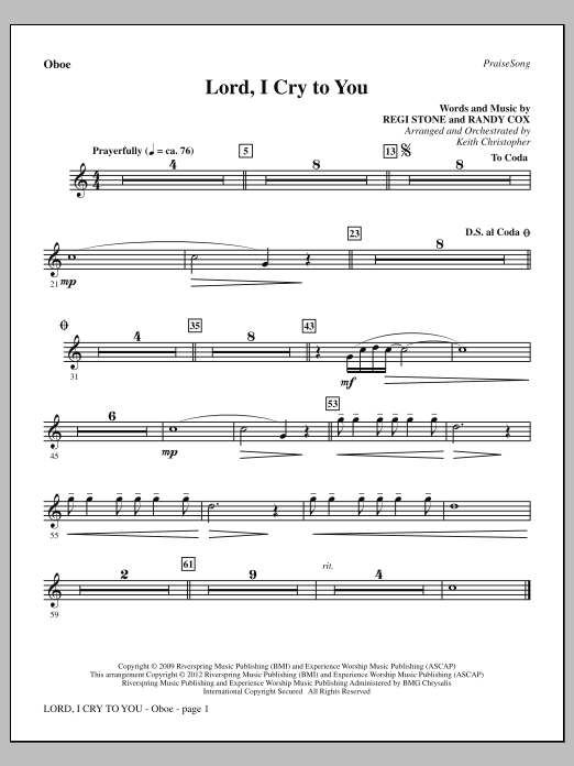 Produktgalerie: Seite 1 von 1 Lord, I Cry To You - Oboe, Keith Christopher, Chor