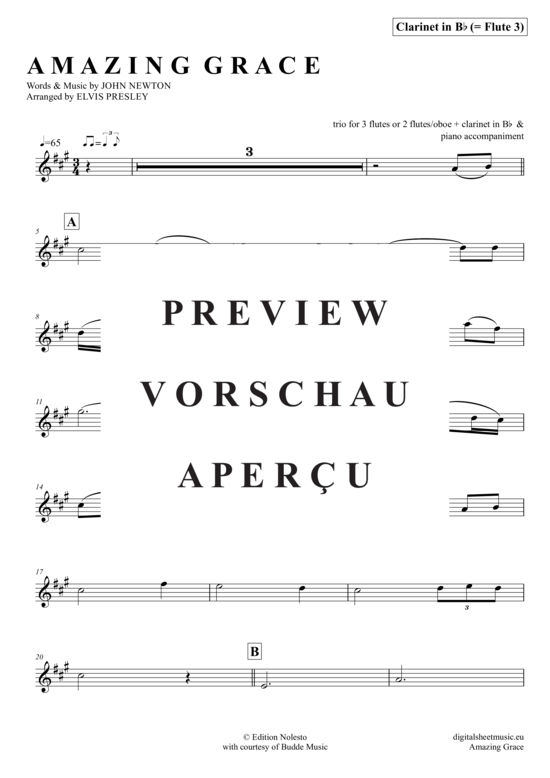 Product gallery: Page 15 of 21 Amazing Grace , Presley, Elvis, (flute trio + piano)