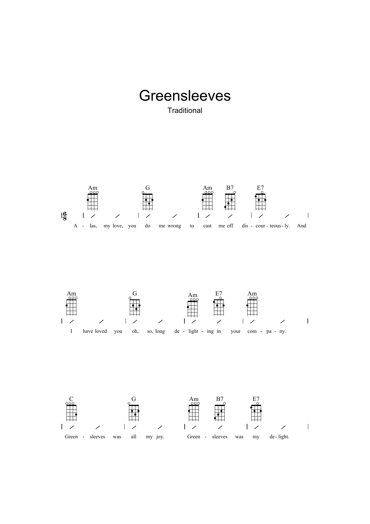 Product gallery: Page 1 of 1 Greensleeves, Traditional