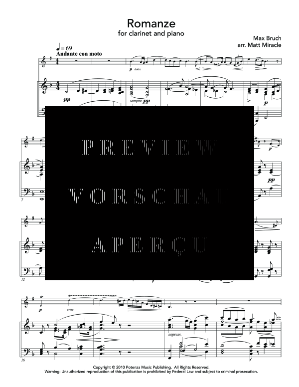 Product gallery: Page 5 of 11 Romanze, , (clarinet in Bb and piano)