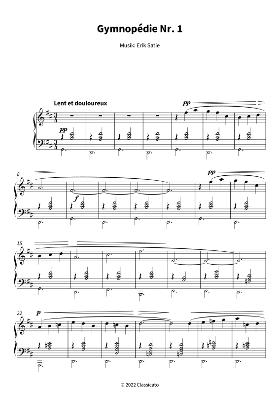 Product gallery: Page 1 of 7 Gymnopédie Nr. 1 - Langsam und schmerzlich, , Solo Piano