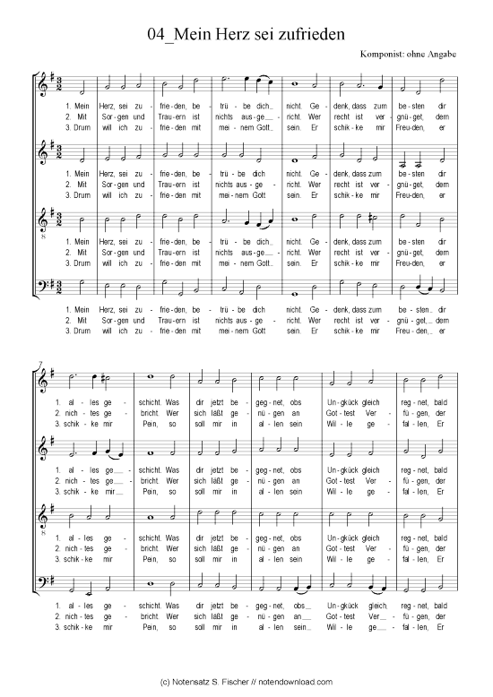 Product picture to: Mein Herz sei zufrieden Neujahrsarie