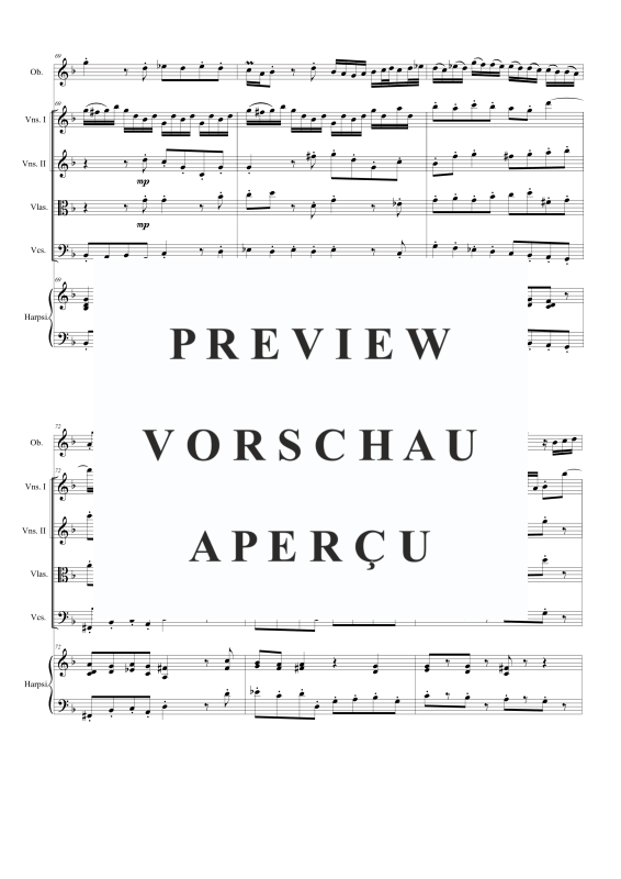 Produktgalerie: Seite 11 von 11 Oboen Konzert in F-DUr BWV 1053, , Gemischtes Ensemble Oboe, Streicher und Cembalo BC
