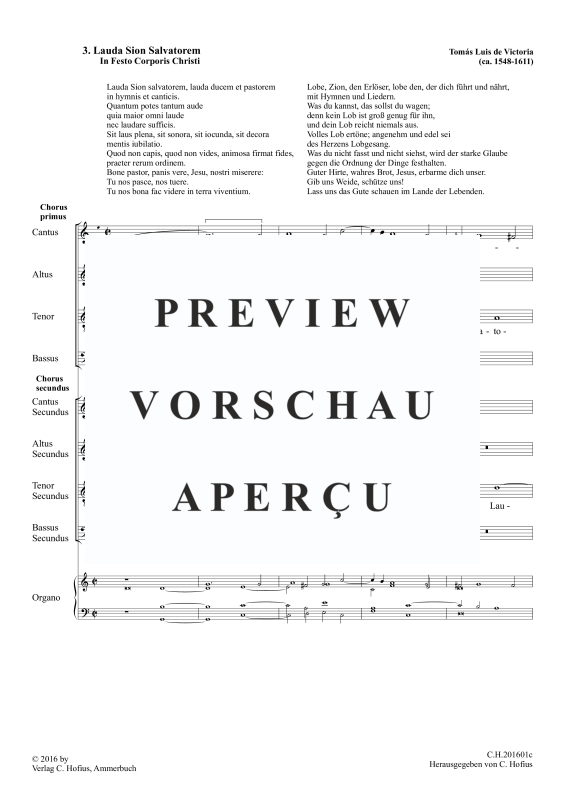 gallery: Lauda Sion Salvatorem, , Gemischter Chor 8-stimmig und BC