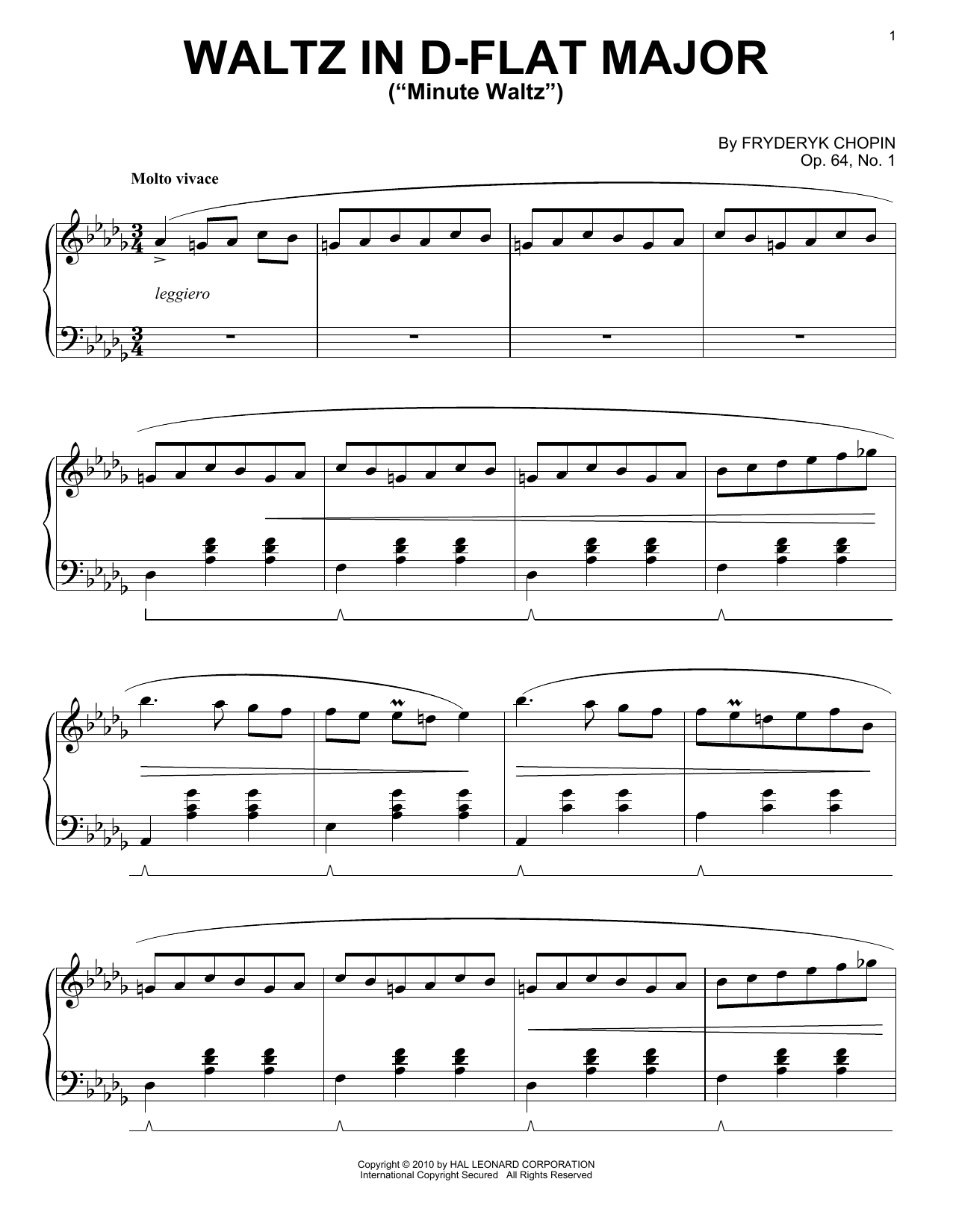Produktbild zu: Waltz In D-flat Major (Minute Waltz), Op. 64, No. 1