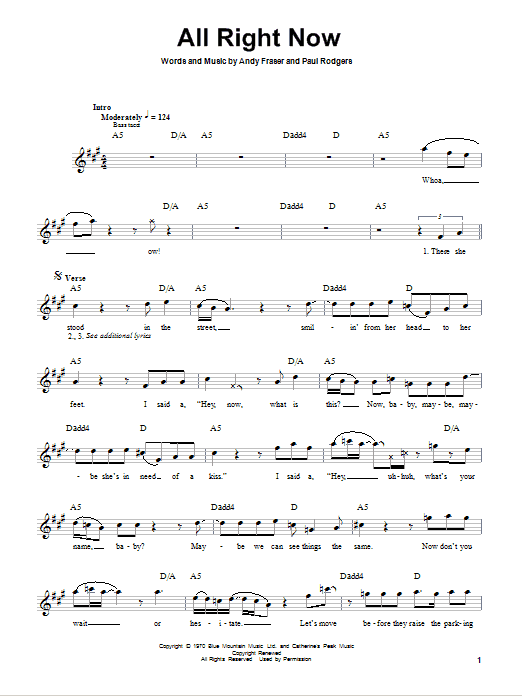 Produktgalerie: Seite 1 von 1 All Right Now, Free, E-Bass