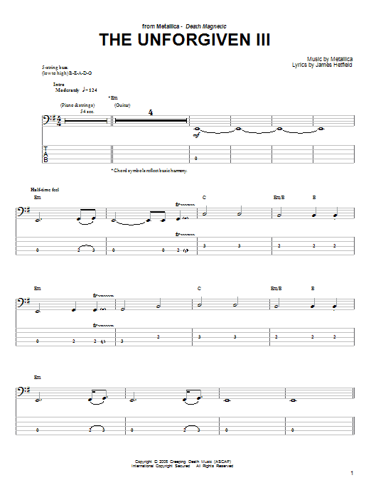 Produktgalerie: Seite 1 von 1 The Unforgiven III, Metallica, E-Bass