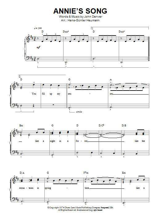 Produktgalerie: Seite 1 von 1 Annie's Song, John Denver, Klavier