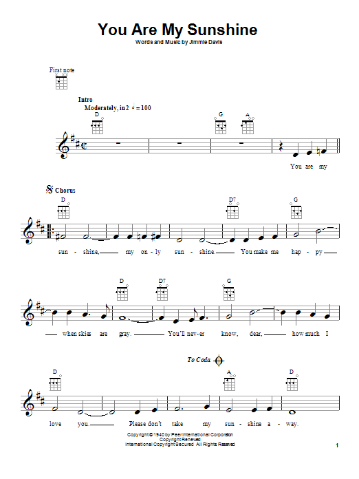 Product gallery: Page 1 of 1 You Are My Sunshine, Jimmie Davis
