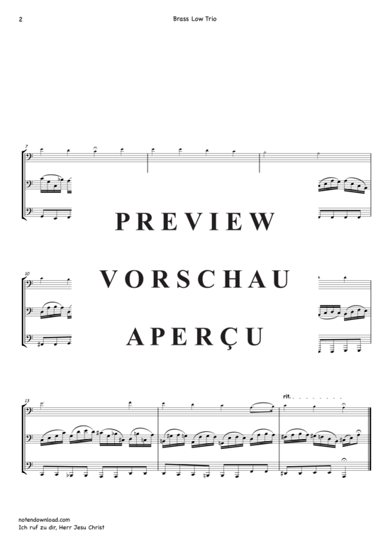 Produktgalerie: Seite 3 von 7 Ich ruf zu dir, Herr Jesu Christ, , Blechbläsertrio Tiefe Lage