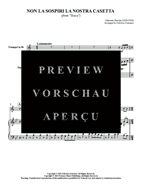 Produktgalerie: Seite 5 von 10 Non la sospiri la nostra casetta, , (Trompete in B und Klavier)
