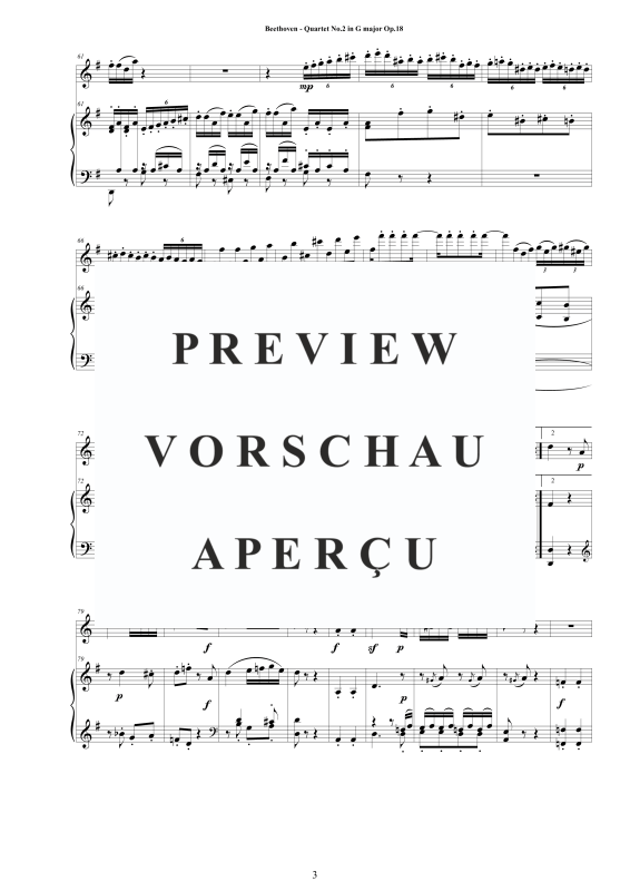 Produktgalerie: Seite 4 von 11 Quartet No.2 in G major Op.18 for Flute and Piano - Score and Part, , Querflöte und Klavier
