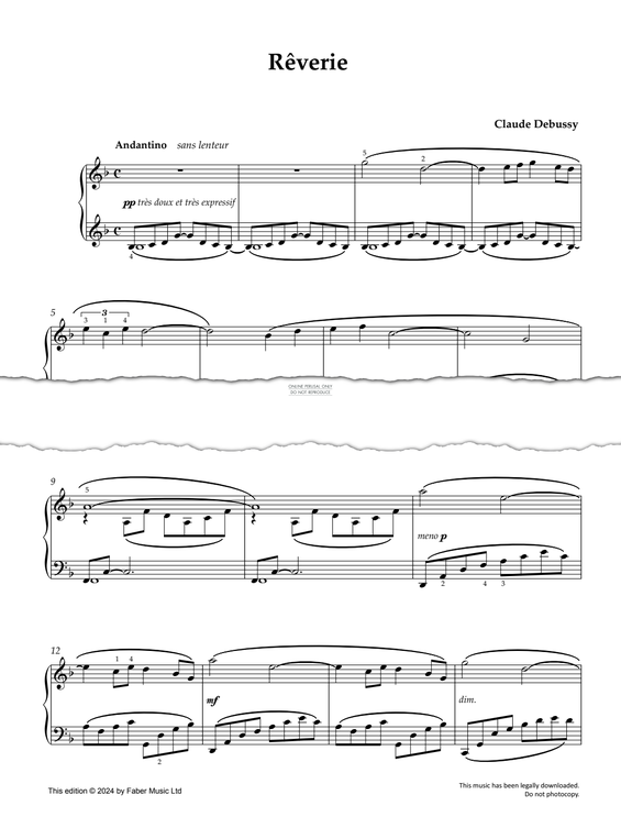 Produktgalerie: Seite 1 von 1 Rêverie, Claude Debussy, Klavier